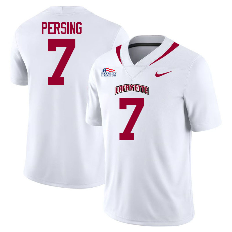 Lafayette Leopards #7 Carson Persing College Football Jerseys,Uniforms-White